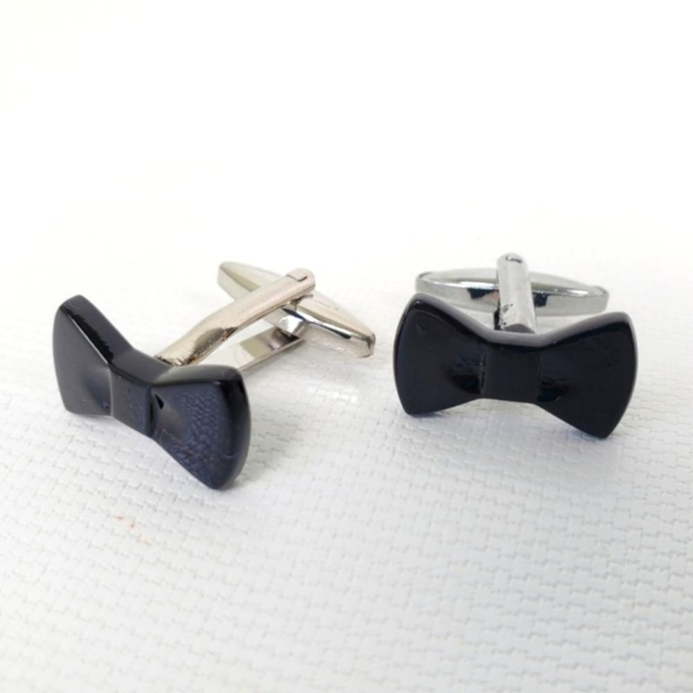 Bow Tie Stainless Steel Cuff Links